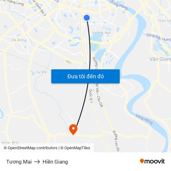 Tương Mai to Hiền Giang map