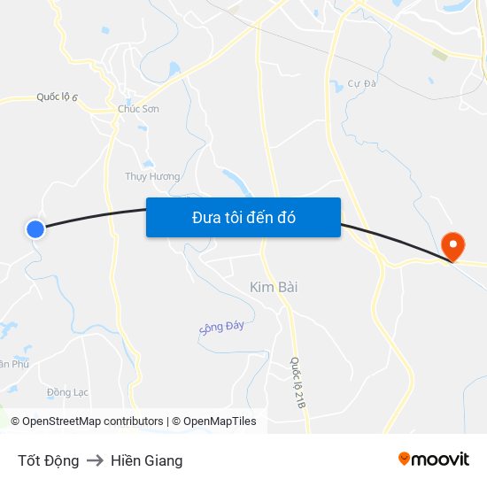 Tốt Động to Hiền Giang map