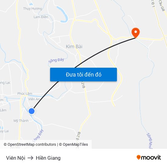 Viên Nội to Hiền Giang map