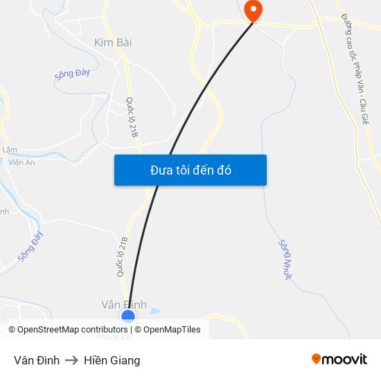 Vân Đình to Hiền Giang map