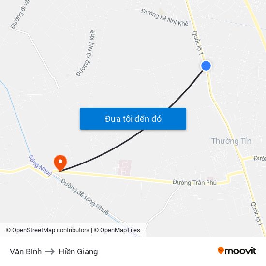 Văn Bình to Hiền Giang map