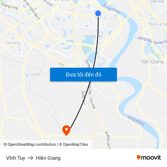 Vĩnh Tuy to Hiền Giang map