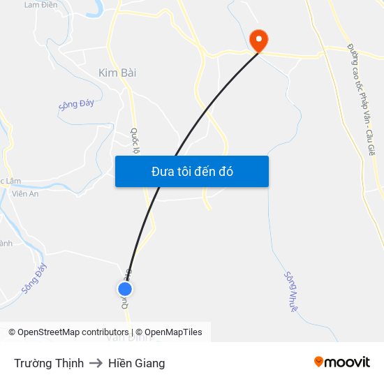 Trường Thịnh to Hiền Giang map