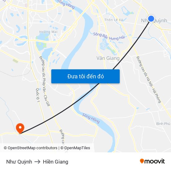 Như Quỳnh to Hiền Giang map