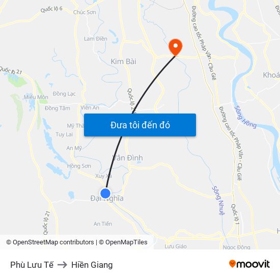 Phù Lưu Tế to Hiền Giang map