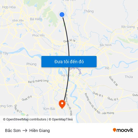 Bắc Sơn to Hiền Giang map