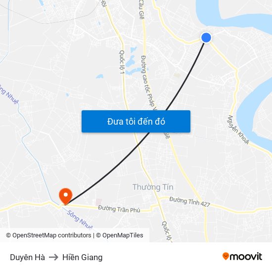 Duyên Hà to Hiền Giang map