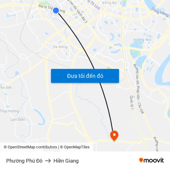 Phường Phú Đô to Hiền Giang map