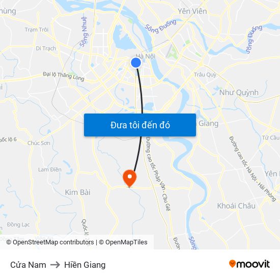 Cửa Nam to Hiền Giang map