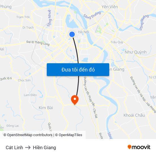 Cát Linh to Hiền Giang map