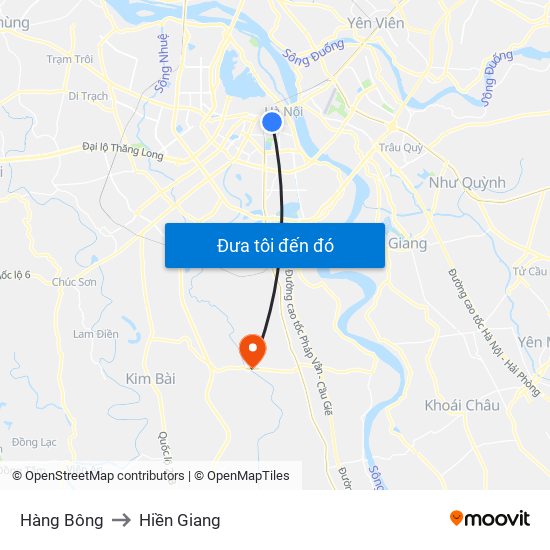 Hàng Bông to Hiền Giang map