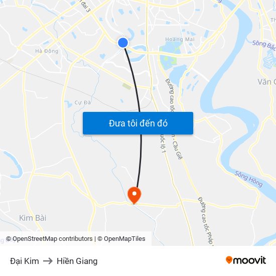 Đại Kim to Hiền Giang map