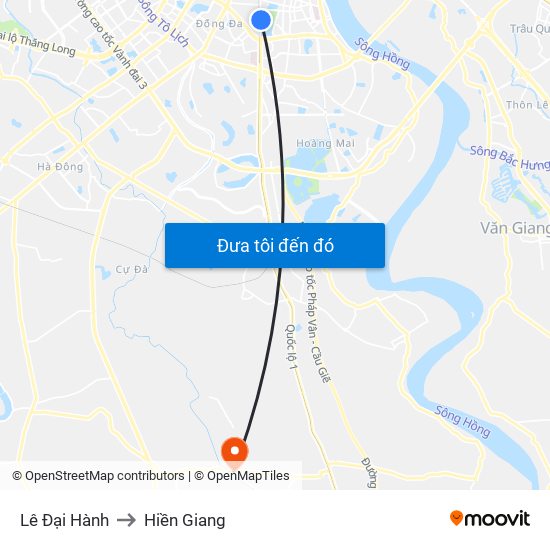 Lê Đại Hành to Hiền Giang map