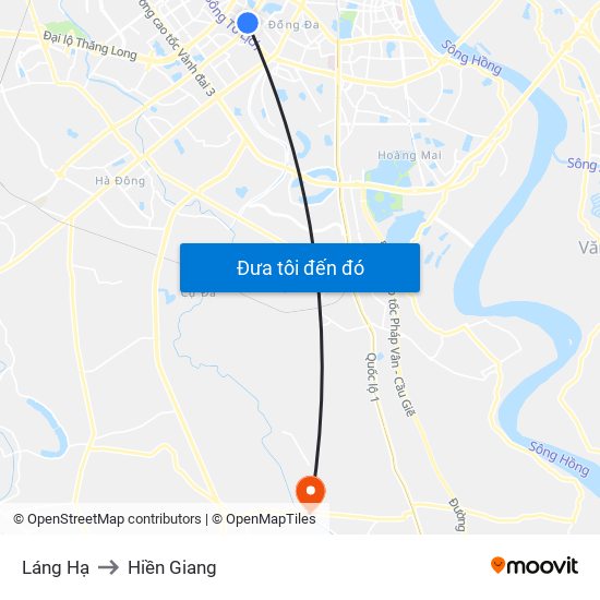 Láng Hạ to Hiền Giang map