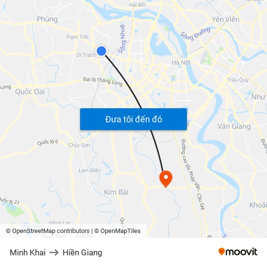 Minh Khai to Hiền Giang map