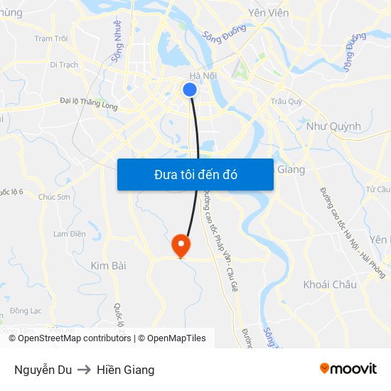 Nguyễn Du to Hiền Giang map