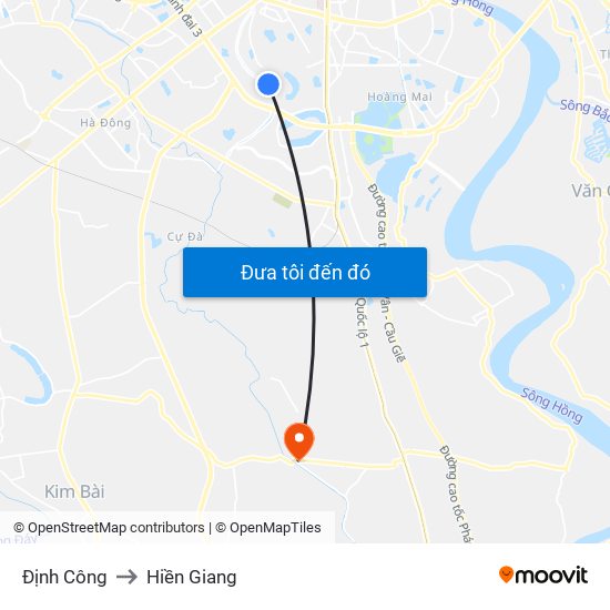Định Công to Hiền Giang map