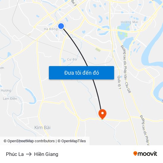 Phúc La to Hiền Giang map