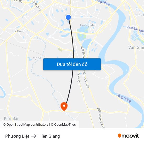 Phương Liệt to Hiền Giang map