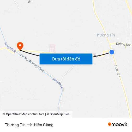 Thường Tín to Hiền Giang map