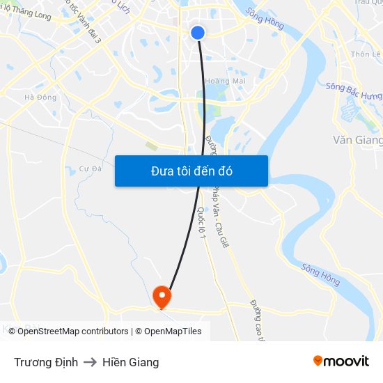 Trương Định to Hiền Giang map