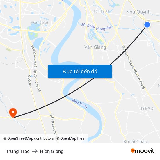 Trưng Trắc to Hiền Giang map