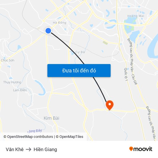 Văn Khê to Hiền Giang map