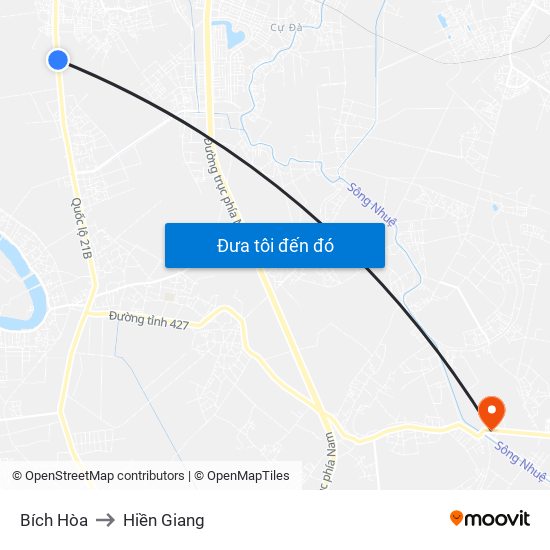 Bích Hòa to Hiền Giang map