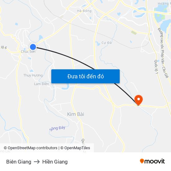 Biên Giang to Hiền Giang map
