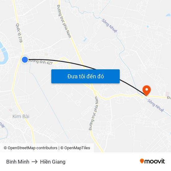 Bình Minh to Hiền Giang map