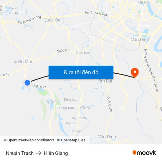 Nhuận Trạch to Hiền Giang map