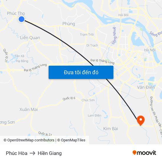 Phúc Hòa to Hiền Giang map