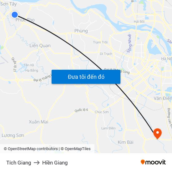 Tích Giang to Hiền Giang map