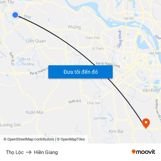 Thọ Lộc to Hiền Giang map