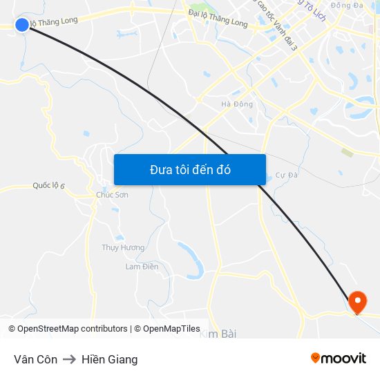 Vân Côn to Hiền Giang map