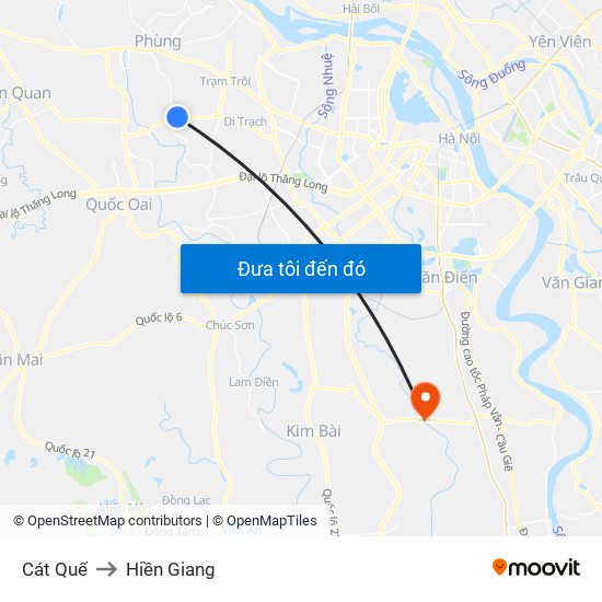 Cát Quế to Hiền Giang map