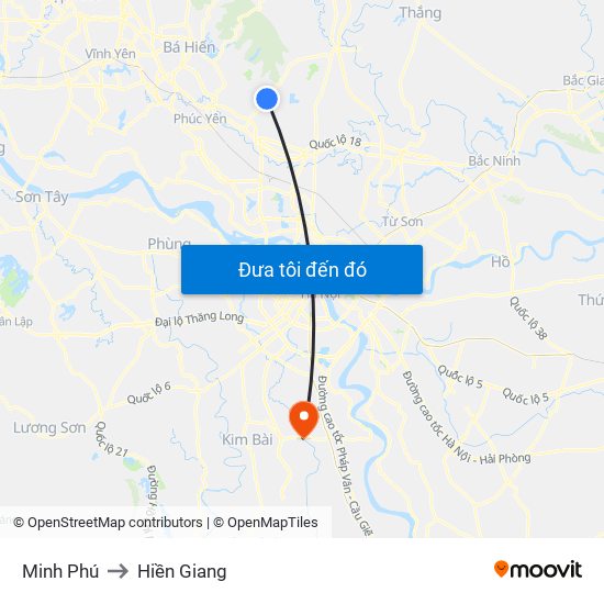 Minh Phú to Hiền Giang map