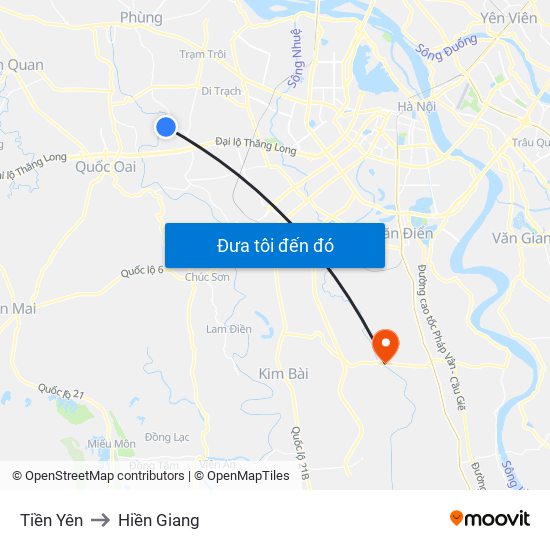 Tiền Yên to Hiền Giang map