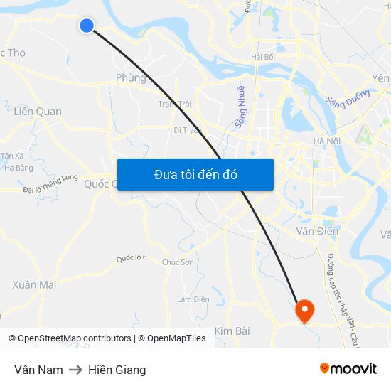 Vân Nam to Hiền Giang map