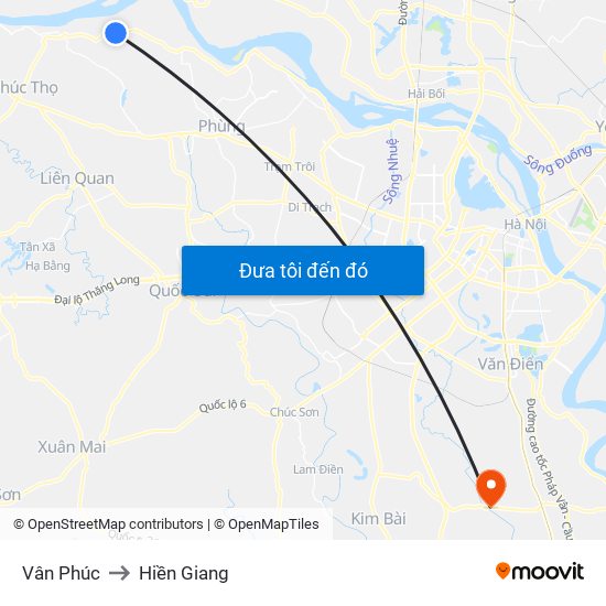 Vân Phúc to Hiền Giang map