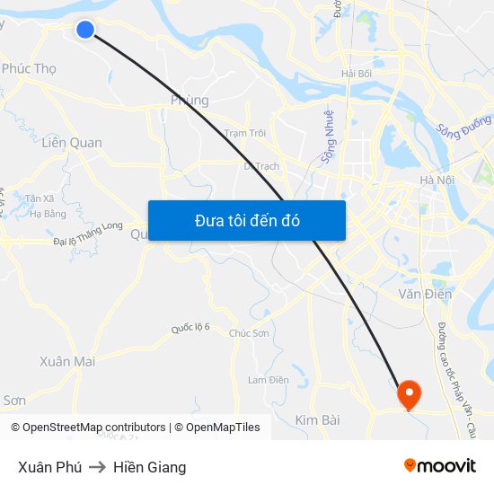 Xuân Phú to Hiền Giang map