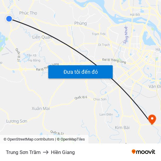 Trung Sơn Trầm to Hiền Giang map