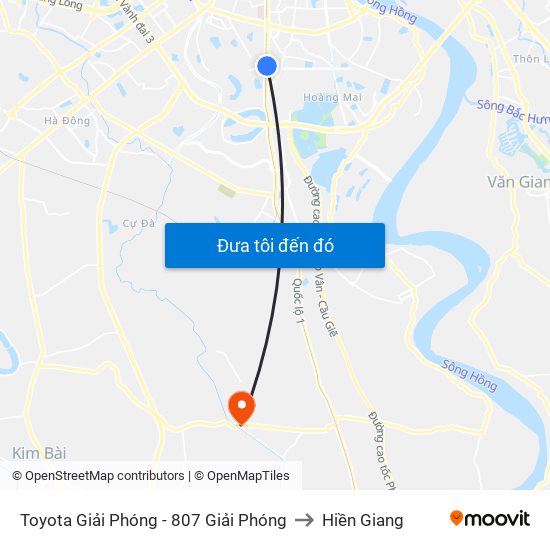 Toyota Giải Phóng - 807 Giải Phóng to Hiền Giang map