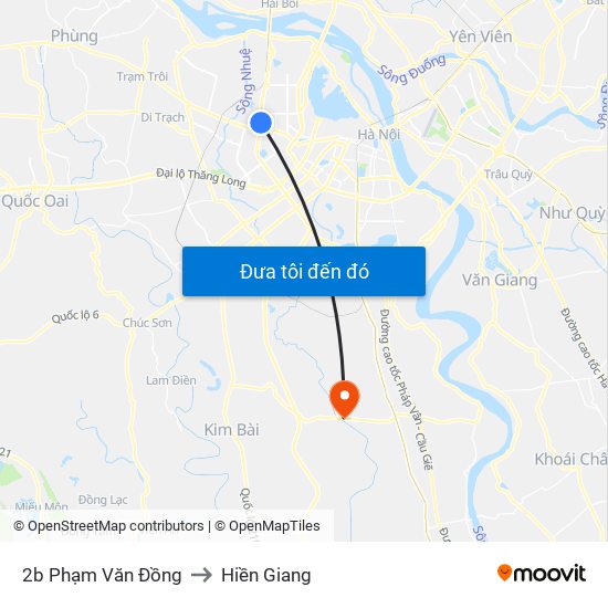 2b Phạm Văn Đồng to Hiền Giang map