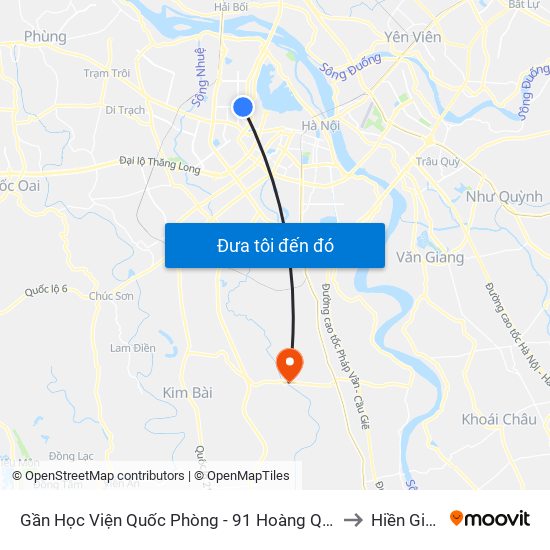 Gần Học Viện Quốc Phòng - 91 Hoàng Quốc Việt to Hiền Giang map