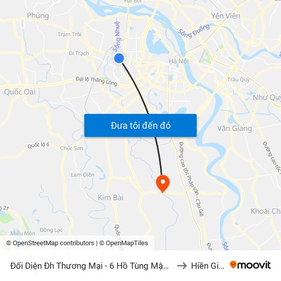 Đối Diện Đh Thương Mại - 6 Hồ Tùng Mậu (Cột Sau) to Hiền Giang map