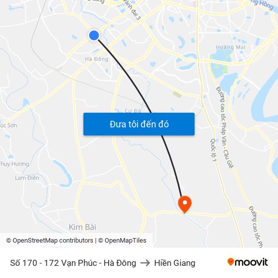 Số 170 - 172 Vạn Phúc - Hà Đông to Hiền Giang map