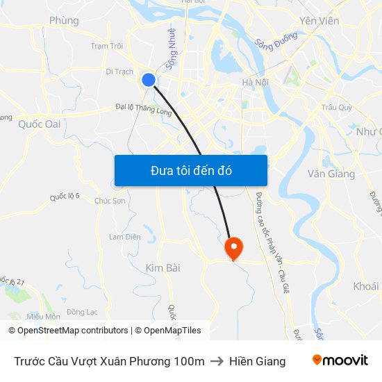 Trước Cầu Vượt Xuân Phương 100m to Hiền Giang map