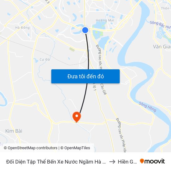 Đối Diện Tập Thể Bến Xe Nước Ngầm Hà Nội - Ngọc Hồi to Hiền Giang map