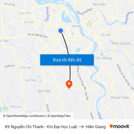 89 Nguyễn Chí Thanh - Ktx Đại Học Luật to Hiền Giang map